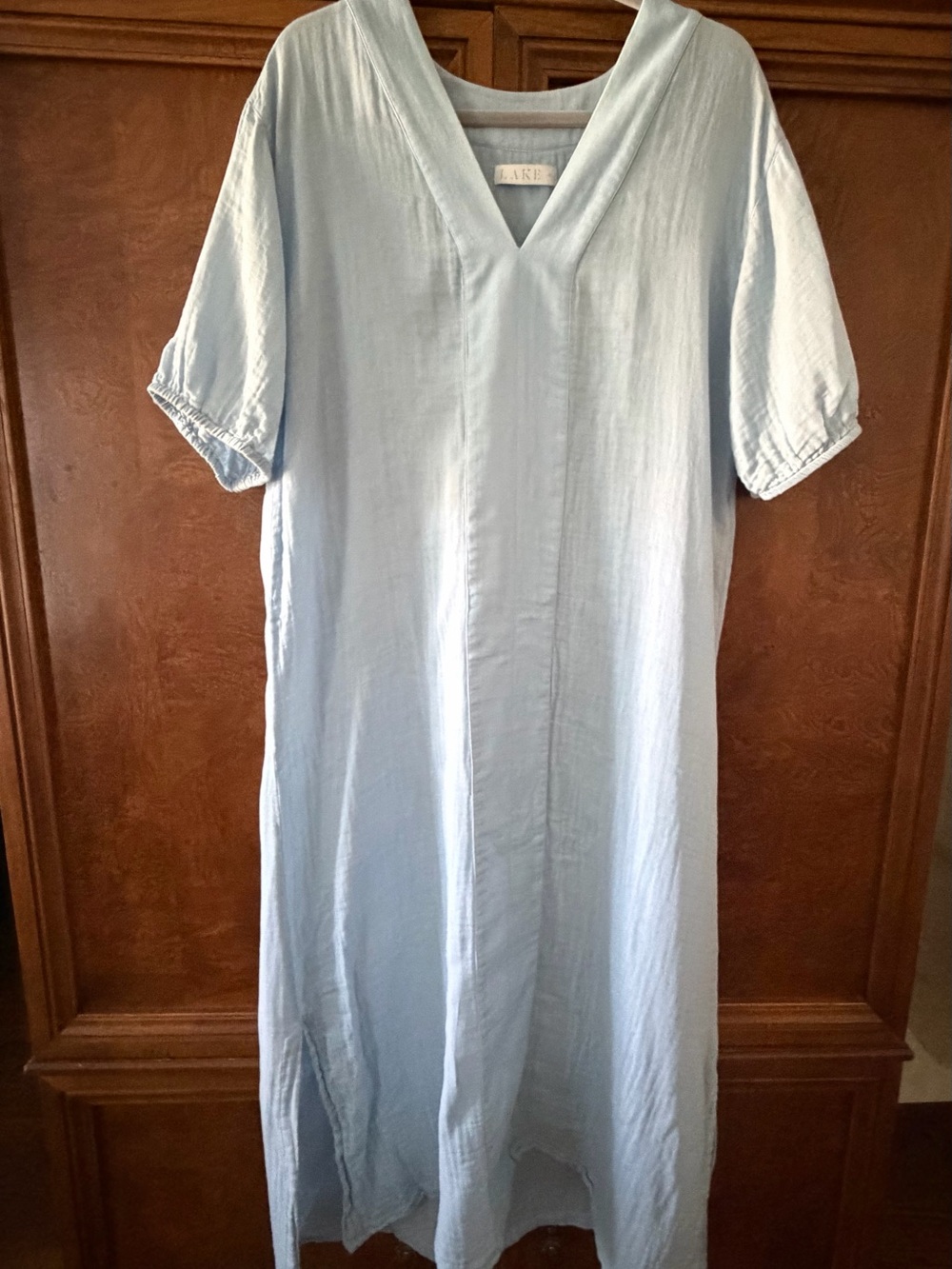 Light Blue V-Neck Women’s LAKE night gown